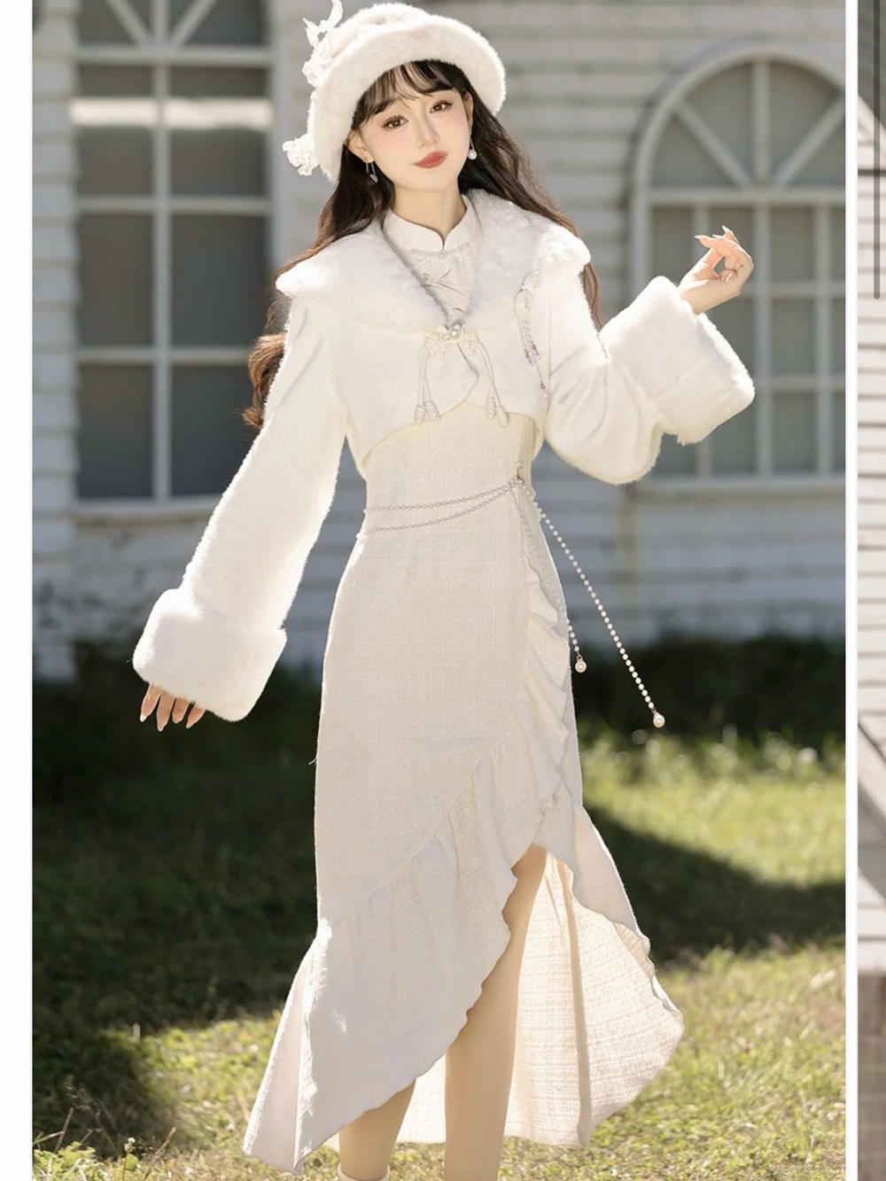 Elegant Cream Qipao Dress